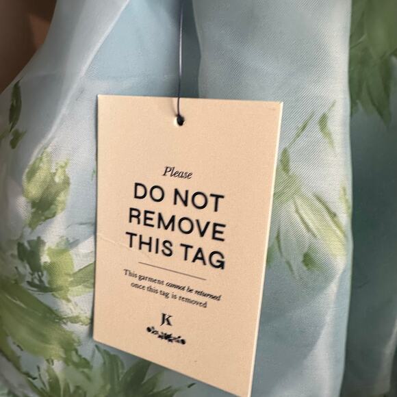 Jessakae Petal Dress XL Tiered Chiffon Floral Blue Green - Picture 6 of 14